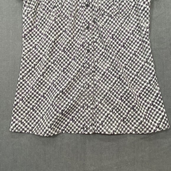 Fred David Womens Houndstooth Pattern Short Sleeve Button-Up Shirt Size Medium - Picture 2 of 9